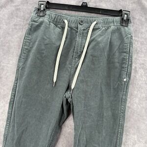 Vuori Optimist Pants Mens Small Green Corduroy Joggers Stretch Drawstring